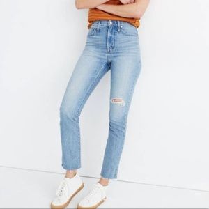 Madewell The Perfect Vintage Jean, Distressed,Raw Hem High Rise Size 28